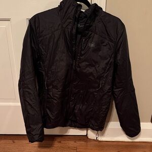 REI women’s Black insulated mid layer zip up Jacket with hood